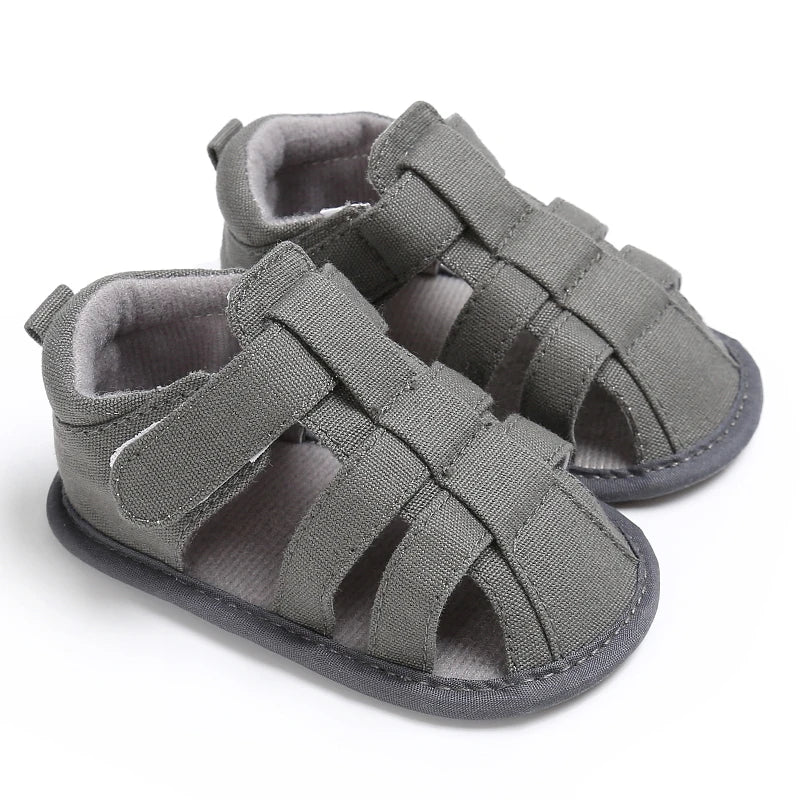 Summer Newborn Baby Fashion Soft Crib Shoes First Walker Anti Slip Sandals Shoes Boy Girl  Prewalker Canvas Casual Shoes 0-18M