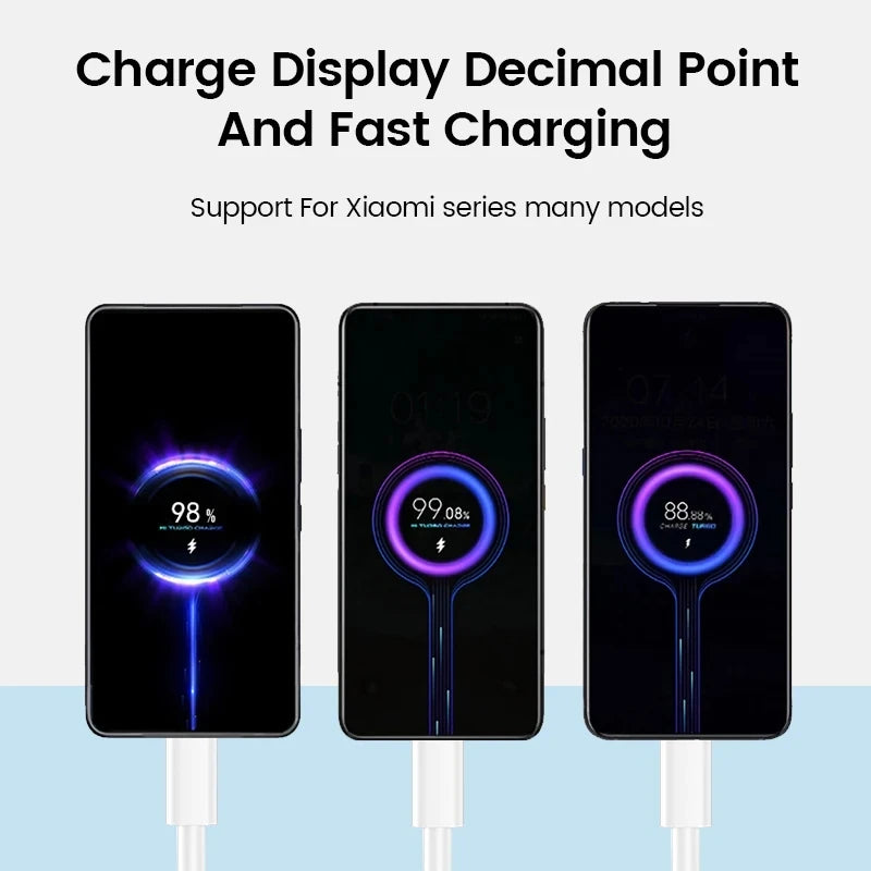 67W Original Fast USB Charger for Xiaomi 14 13 12 11 Ultra Redmi K70 K60 Note 13 12T 9 Pro Turbo Charge 6A Type C Charging Cable