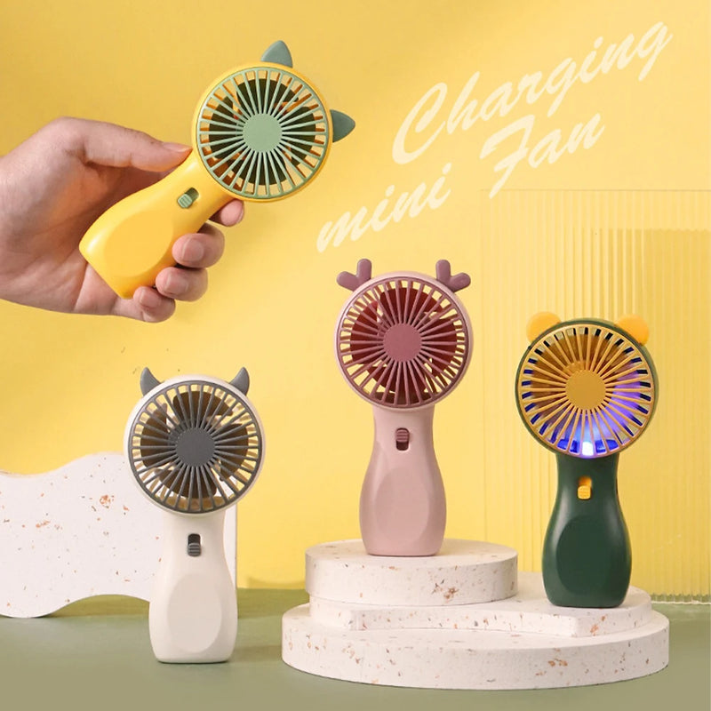 Mini Fan Portable Night Light Pocket Handheld Fan USB Charging Fan 2 Speeds Adujustable Summer Cooling Fan for Home Outdoor