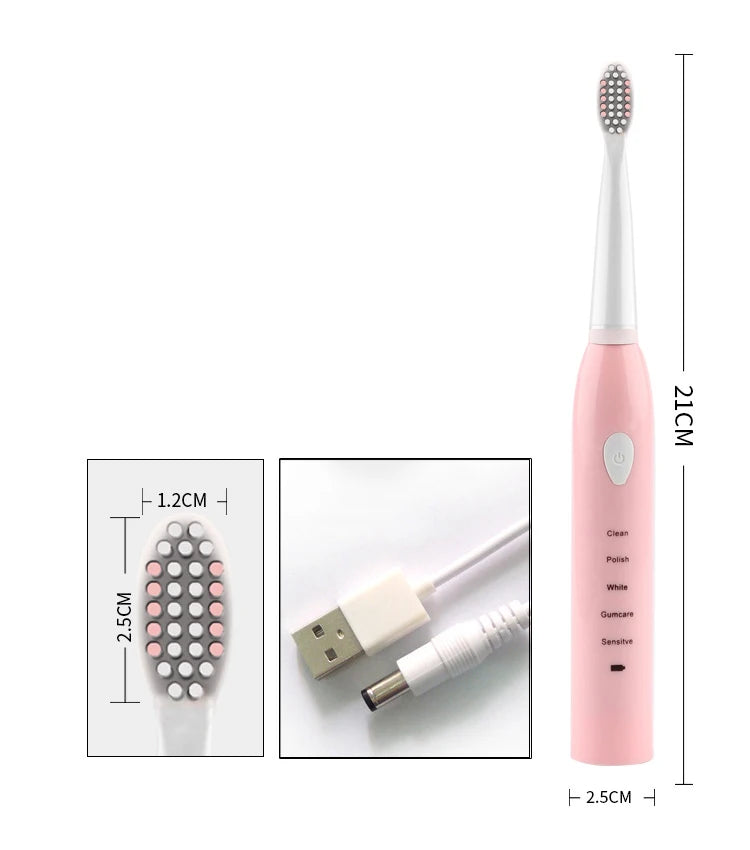 Electric Toothbrush Powerful Ultrasonic Sonic USB Charge Rechargeable Tooth Washable Electronic Whitening Teeth Brush Oral J110