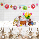 Easter Bunny Eggs Plastic Waterproof Tablecloth Easter Decor For Home 2025 Plants Table Cloth Easter Party Supplies Decor