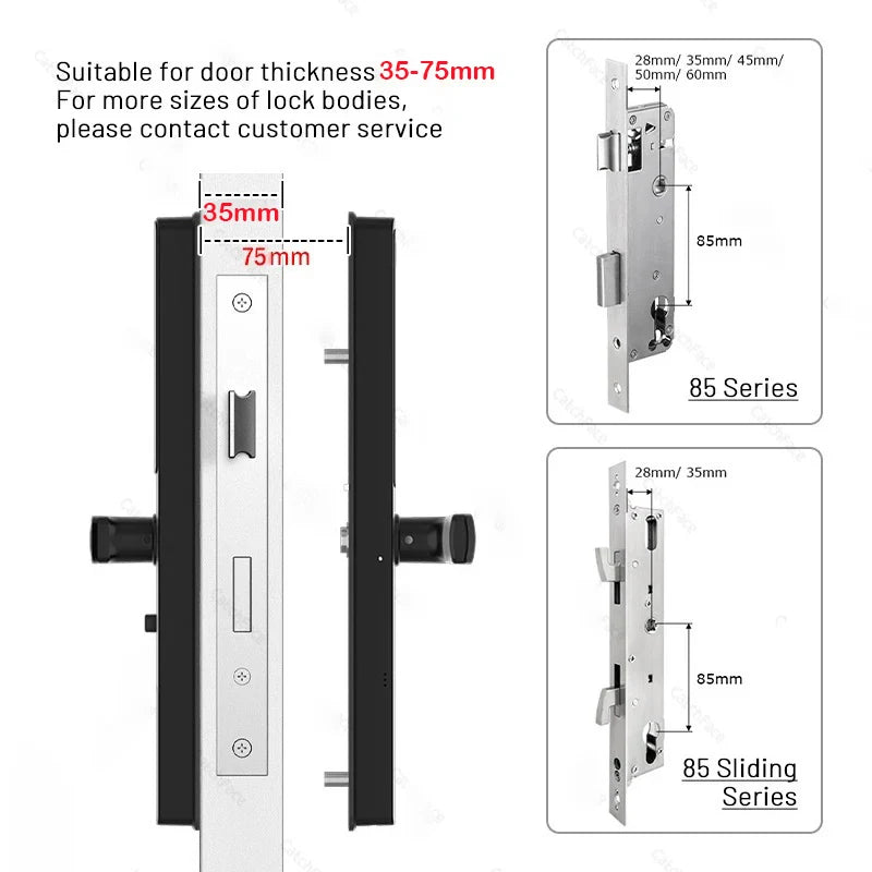 Waterproof Ttlock Outdoor Aluminum Sliding Door Lock Fingerprint Bluetooth APP Digital Password Biometric Electronic Smart Lock