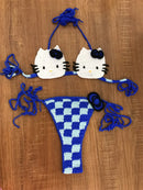 Lady's Cute Crochet Bikini Set 2 Pieces Bathing Suit Sexy Micro Bikinis 2024 Ties Swimsuit Thong Swimwear Women Swimming Suit