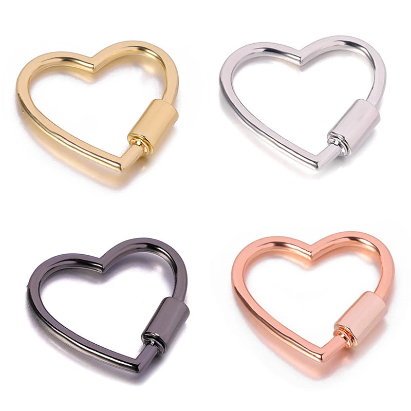 Heart Shaped Opening Buckle Metal Spring Gate Ring Keychain Dog Chain Clip Hook Handbag Belt Connection Buckles DIY Accessories
