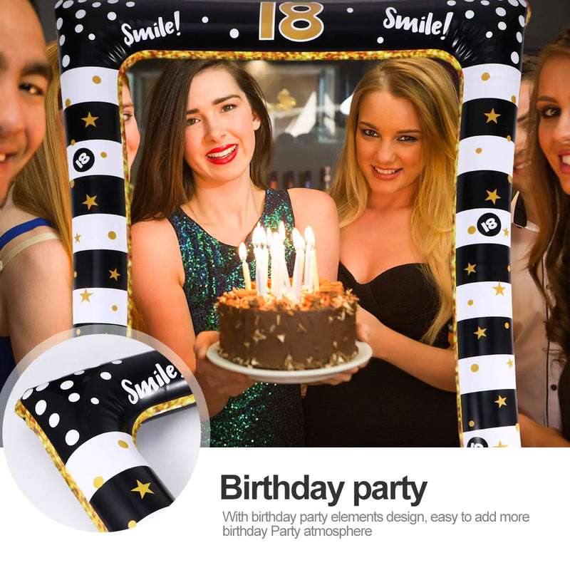 Inflatable Photo Frame Birthday Party Supply Festive Photo Props Lightweight Pvc Material Photobooth Accessories Carnival