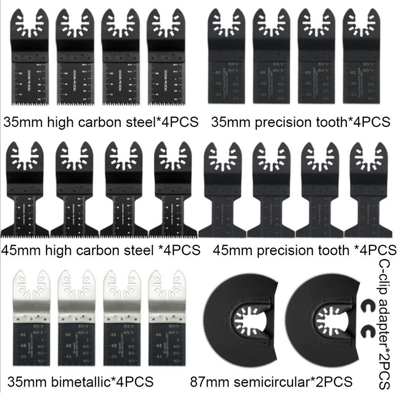 24PCS Multi-Function Bi-metal Precision Saw Blade Oscillating Multitool Saw Blade for Renovator Power Cutting Multimaster Tools