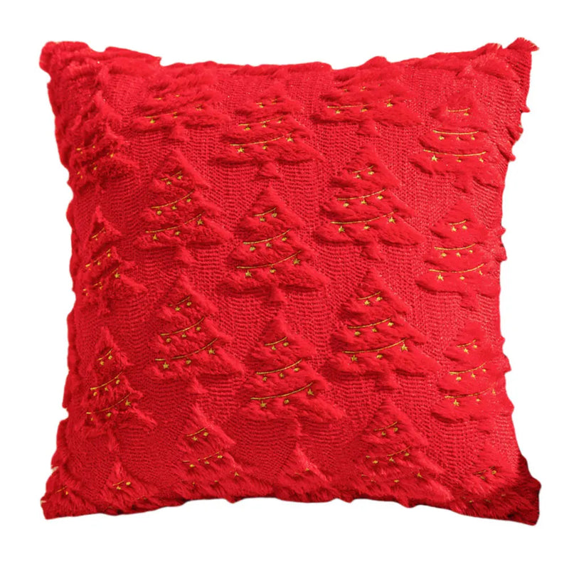 Christmas Tree Pillow Covers 45x45cm Soft Plush Pillowcase Couch Cushion Case for Couch Sofa Holiday Festivals Winter Home Decor
