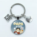 I Love Dad Keychain My Dad Is A Super Hero Pendant Glass Dome Cabochon Key Ring Father's Day Best Gift