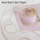 10Yards Sheer Wired Organza Ribbon With Golden Edge Chiffon Ribbon for Wedding Birthday Gift  Bouquet Wrapping DIY Decorations