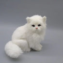 Realistic White Persian Cats Stuffed Toys Simulation Cat Dolls Table Decor Gift for Kids Boys Girls Easter Xmas Gift