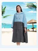 Sun Protection Bathrobe Bath Towel Extra Large Hooded Beach Wetsuit Towel Changing Robe Quick Dry Microfiber Towelling For Adult