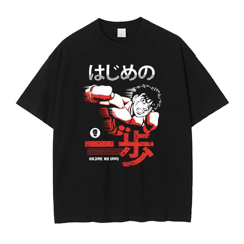 Anime Hajime No Ippo T-shirts Casual Style Makunouchi Ippo Printed T Shirt Harajuku Streetwear Short Sleeve Manga Tops Tees Men