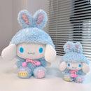 Easter Cute Hellokitty Kuromi Melody Cinnamoroll  Pochacco Turn Into Rabbit Plush Toys Cartoon Lovely Stuffed Dolls For Holiday