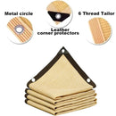 Beige Shade Mesh Wrap-around Perforated Shade Fabric Thickened Heat Insulating Mesh Summer Outdoor Sun Shade Sail