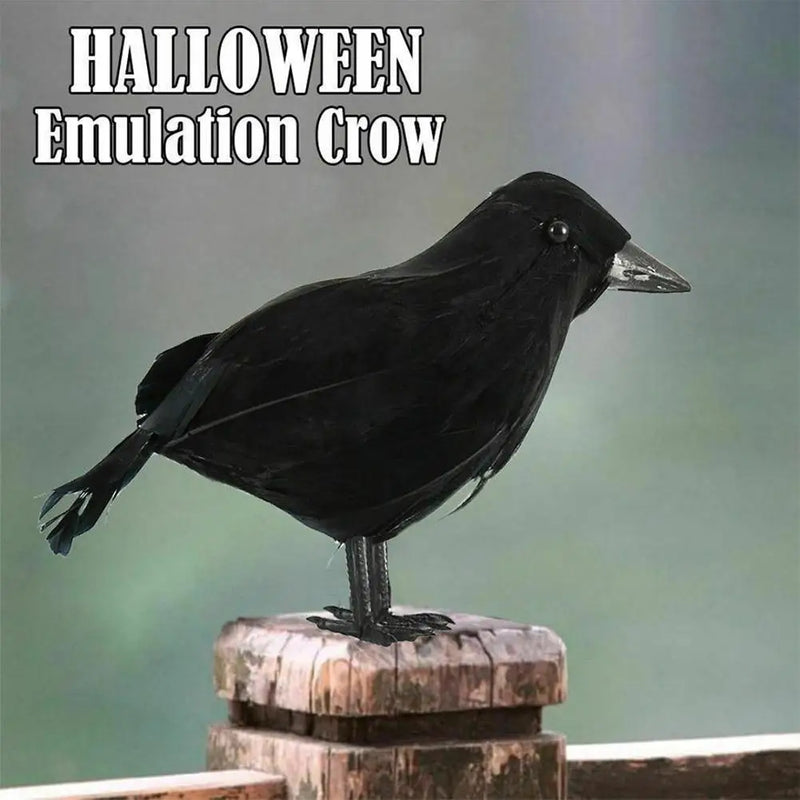 Simulation Black Crow Raven Bird Repellent Pest Control Halloween Artificial Crow Raven Prop Horror Scary Garden Decorations