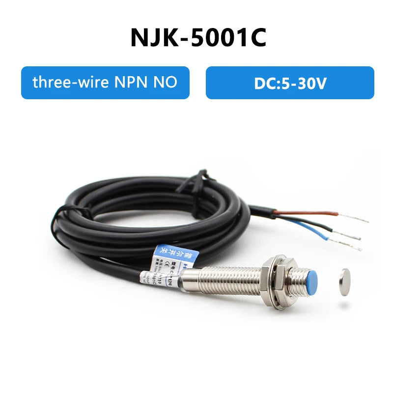 10MM Sensing Distance M8 NJK-5001 DC 5-30V Three Wires Hall Magnetic Induction Proximity Sensor Switch
