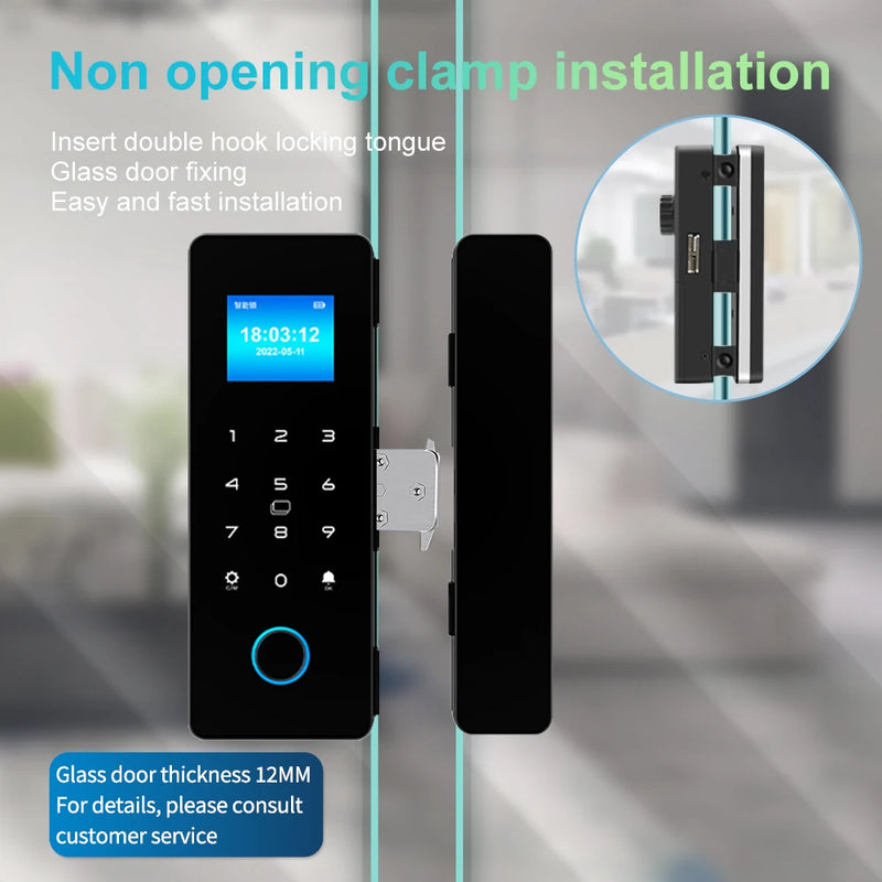 Smart Door Lock Wooden Glass Sliding Door HAHA-Lock App Biometric Fingerprint Lock Bluetooth IC Card Electronic Digital Hahalock