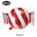 6Pcs Christmas Candy Cane Foil Balloons Round Windmill Lollipops Candy Helium Foil Balloons for Xmas Wedding Birthday Decoration