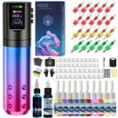 Tattoo Kit POSEIDON High Power Tattoo Pen Kit For Permanent Makeup Tattoo Machine Kit Gradient Tattoo Power Supply Tattoo Gun Ki