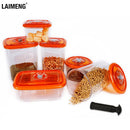 LAIMENG Vacuum Container Plastic Food Storage Container With Lid Damp Proof Large Capacity Kitchen Box for Vacuum Sealer S250