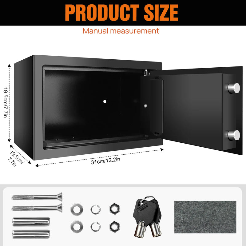 Digital Electronic Security Safe Box with Digital Keypad, 8.5L Steel Construction Cash Safe for Home Office Hotel