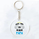 Funny Spanish Printed Key Keychain Transparent Circle Key Chain Acrylic Keyring Festive Birthday Father's Day Best Gift for Dad