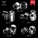 Bykski Granzon Fittings 4pcs/Lot , Adaptor G1/4 Rotary Connector Revolvable for PC Water Cooling System , GD-SK GD-X GD-90 GD-45