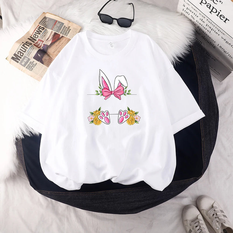 15cm New Easter Egg Rabbit Iron On Heat Transfer Stickers For Clothes DTF Pinted Vinyl Thermal Appliques Washable T-Shirt Decal