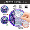 Purple Blue Butterfly Faux Stained Glass Door Hanger WindowHanging Pendant Suncatcher Window Decor GardenLiving Room Decor