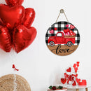 Valentines Day Wooden Door Signs Black White Buffalo Plaid Wooden Plaque for Wedding Party Anniversary Home MIAO-US