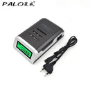 PALO 4/8 Slot 1.2V Smart Battery Charger LCD Display for AA AAA NiCd NiMh Rechargeable Battery LR03 LR06 Batteries Fast Charging
