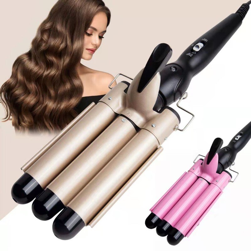 Triple Barrel Hair Curler Professional Tourmaline Ceramic Curling Iron Auto Perm Splint Hair Styling Tools Wave Wand