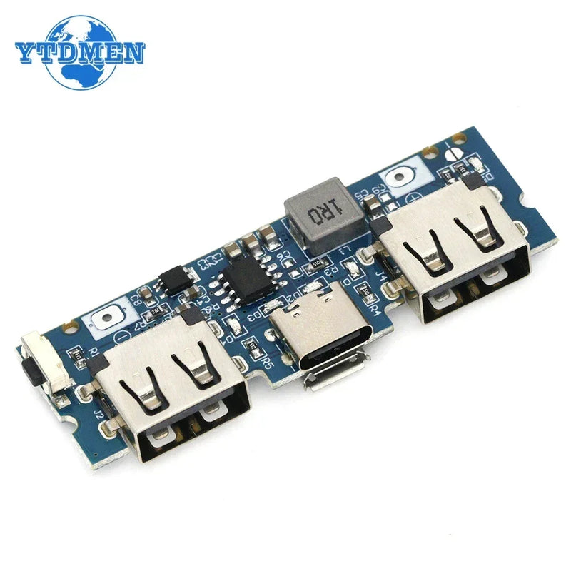 Lithium Battery Charger Board LED Dual USB 5V 2.4A Micro/Type-C USB Mobile Power Bank 18650 Charging Module Circuit Protection