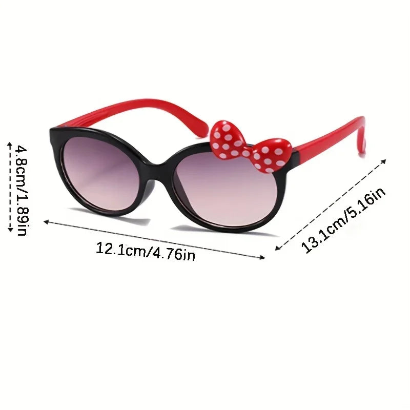 Cute Cartoon Bowknot Sunglasses, Girls Kids Children Sunshade Glasses For Climbing Outdoor Sports