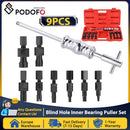 Podofo 9pc Blind Hole Inner Bearing Puller Set Remover Slide Hammer Internal Kit 8-32mm