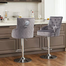 Modern Adjustable Swivel Bar Stools (Set of 2) Counter Height Chairs with Backrest & Footrest Perfect for Kitchen Dining Room