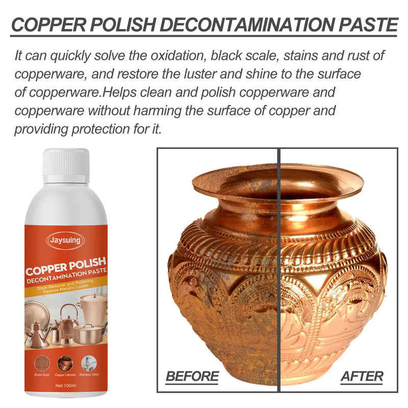 100ML Powerful Metal Polish Cleaner Remover Stains and Oxidation for Metal Cookware Copper Product Household Cleaning Utensils