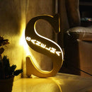 Custom Letters LED Night Light Wooden Engraved Name Home Decor Wedding Birthday Party Christmas New Year Decoration Lover's Gift