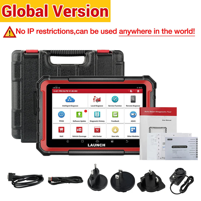 LAUNCH X431 PRO ELITE OBD2 Scanner Full Systems Car Diagnostic Tool 32 Reset CANFD DOIP ECU CODING Active Test FCA SGW VAG