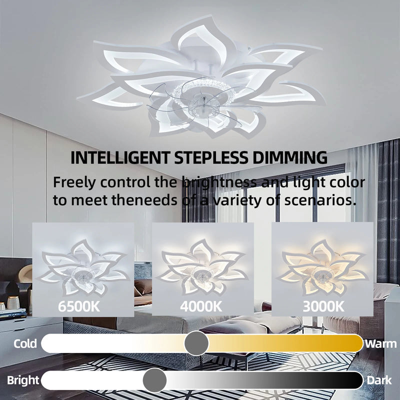 IRALAN Ceiling Light With Forward And Reverse Air Circulation Fan Stepless Dimming Light For Living Room Bedroom Office Lounge