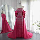Sharon Said Luxury Sage Green Evening Dress Lilac Blue Beaded Fuchsia with Cape for Women Wedding Party Dress SS238 Customized