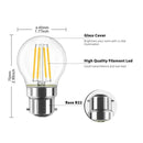 B22 Filament LED Light Bulb 4W Incandescent Bayonet Lamp G45 2700K Warm White Replacement 40W Rustic Clear Energy Class A+ 4PACK
