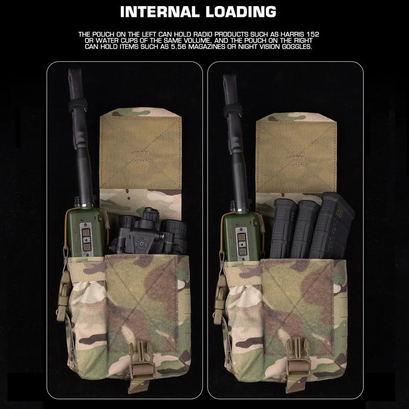 Tactical Vest Plate Carrier Sub Bag MOLLE Belt Mag Pouch for Hunting Night Vision Radio Walkie-talkie Headset First Aid Tool