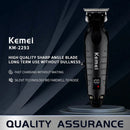 Kemei KM-2293 DLC T-Blade Professional Finishing Machine Zero Gapped Clipper USB LED Display Full Metal Hair Trimmer Machine