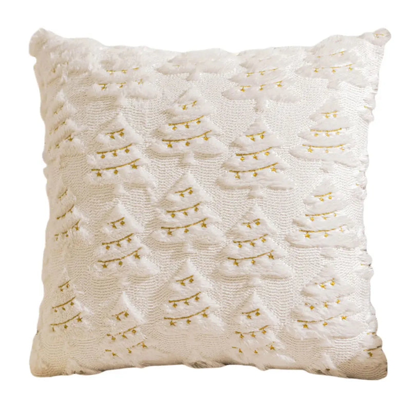 Christmas Tree Pillow Covers 45x45cm Soft Plush Pillowcase Couch Cushion Case for Couch Sofa Holiday Festivals Winter Home Decor