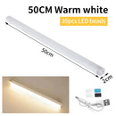 10/20/30/50cm Rechargeable PIR Motion Sensor LED Night Light Infared Induction Detector Night Lamp Stair Cabinet Kitchen Light