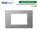 DIY Frame Only Wallpad Glass Aluminum Stainless Steel Panel 1 2 Gang Intermediate Reset Switch Brazil Socket 118*75mm