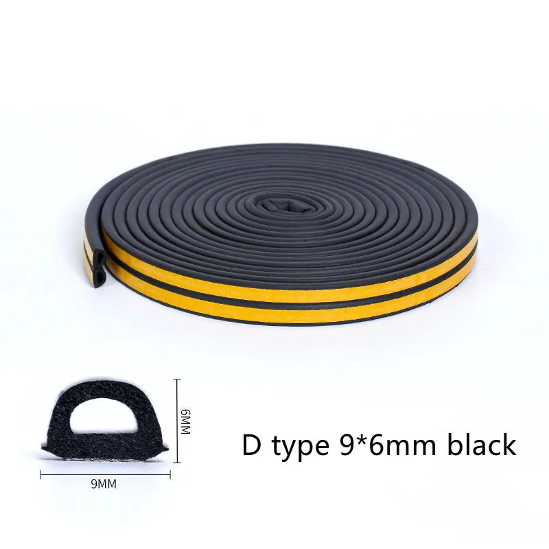 10 meters DIPE self-adhesive door and window sealing strip glass window anti-collision rubber strip foam sound insulation strip