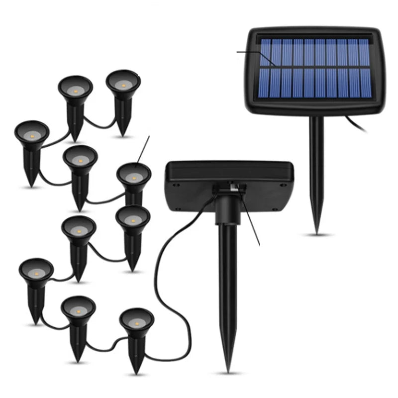 10 in 1 Outdoor Solar Lights RGB Changing Lawn Ground Lamp IP65 Waterproof Landscape Spotlights Garden Decoration Outdoor Lights