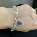 Classic Jewelry  925 Sterling Silver Color  Bracelet Star Charm  for Women Men Silver Link Chain Bracelet